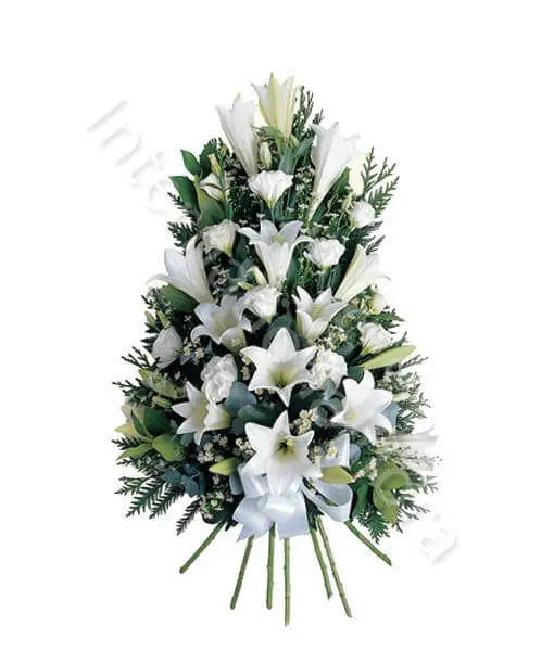Composizione funebre di Gigli bianchi Fiori a Domicilio