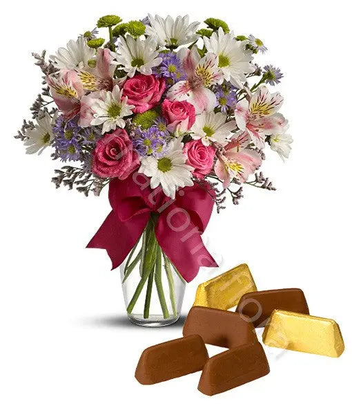 Bouquet Beautiful di Fiori misti con Gianduiotti Fiori a Domicilio