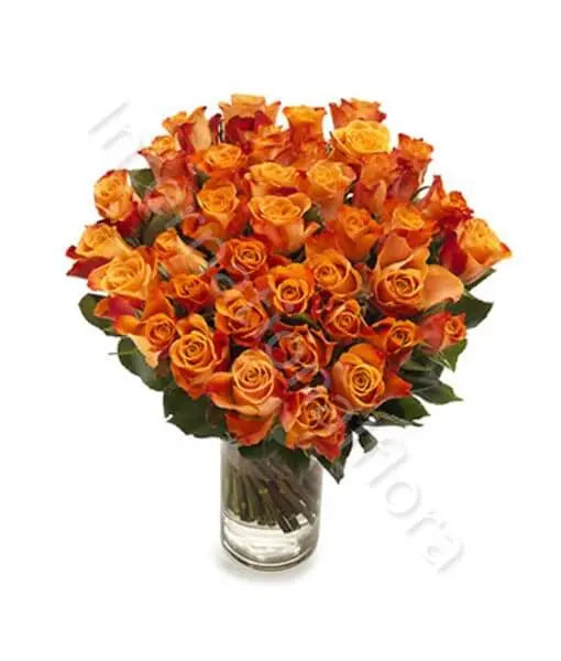 Bouquet di 50 Rose arancio Fiori a Domicilio