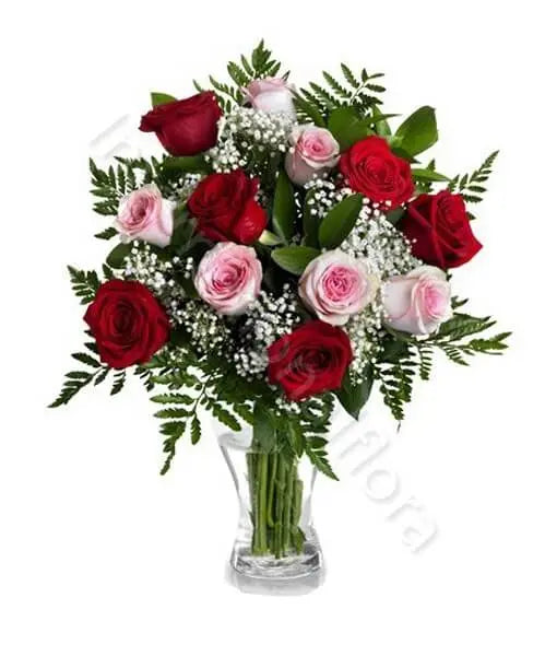 Bouquet di Rose rosse e Rose rosa Fiori a Domicilio