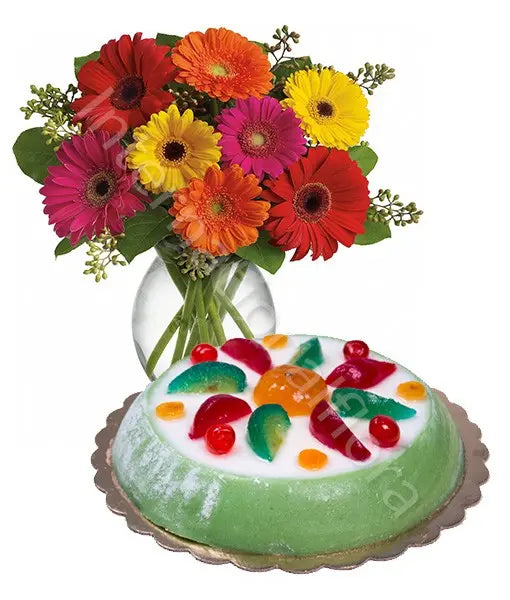 Cassata Siciliana e Bouquet di Gerbere Fiori a Domicilio