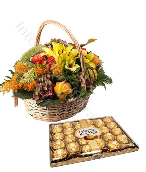 Cesto Autunnale e Ferrero Rocher Fiori a Domicilio