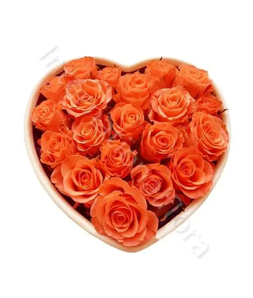 Cuore di Rose arancio Fiori a Domicilio